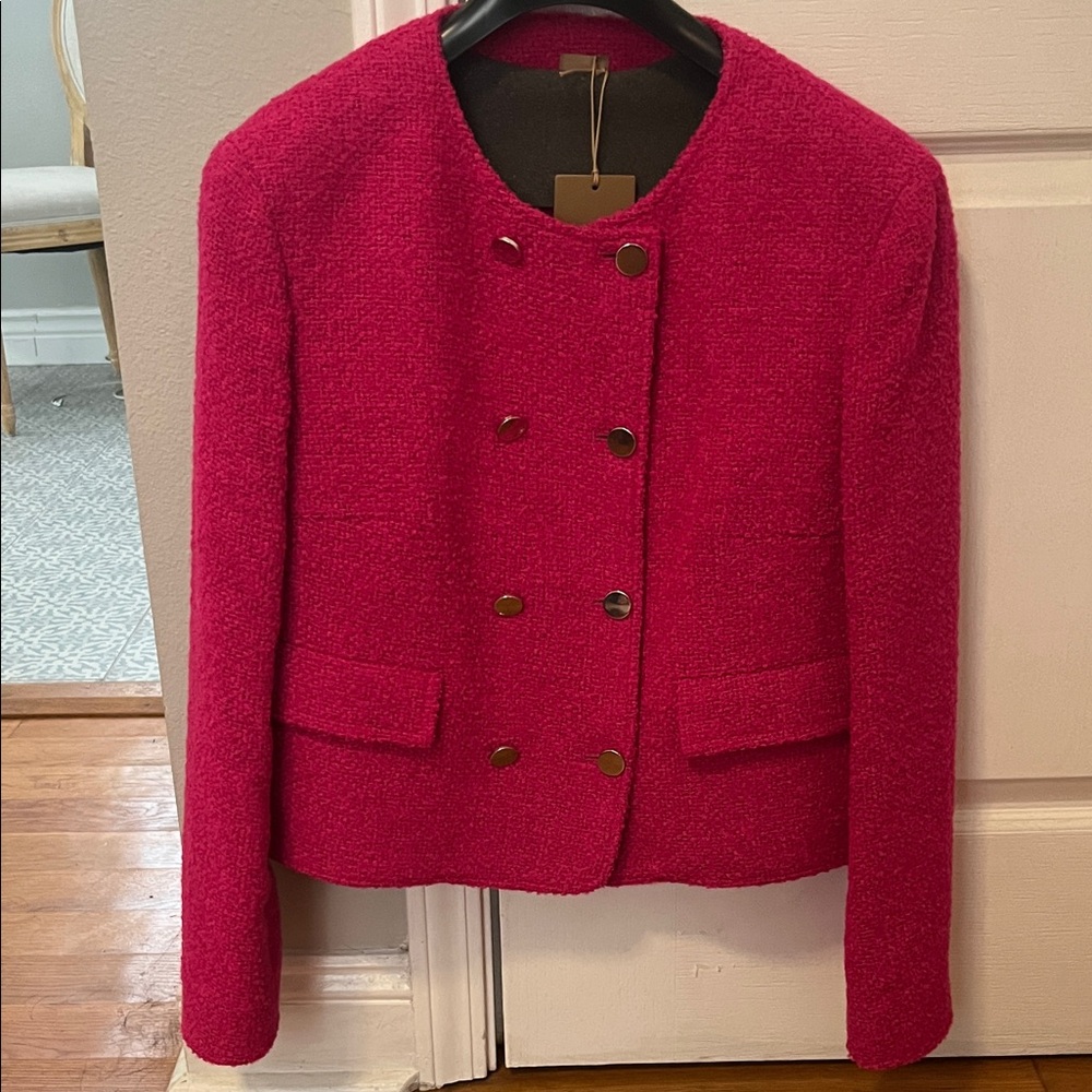 NWT Boss Fuchsia Double-Breasted Blazer